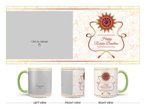 Happy Rakshabandan Design On Dual Tone Light Green Mug