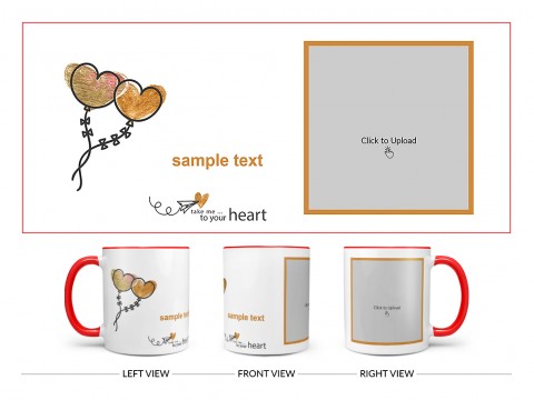 Take Me To Your Heart Quote Design On Dual Tone Red Mug