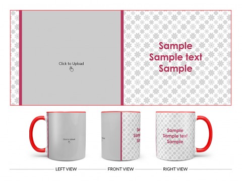 Flower Patten Background Design On Dual Tone Red Mug