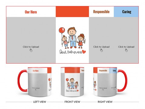 Best Dad Ever Design On Dual Tone Red Mug