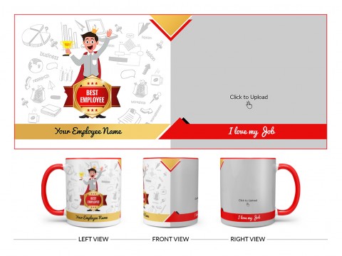 Best Employee Design On Dual Tone Red Mug