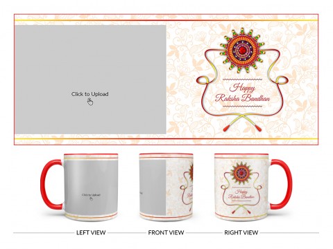 Happy Rakshabandan Design On Dual Tone Red Mug