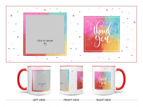 Thank You Design On Dual Tone Red Mug