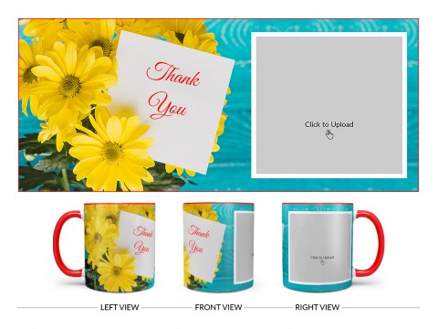 Thank You Design On Dual Tone Red Mug