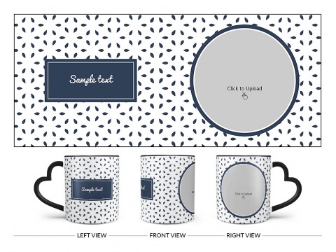 Flower Petals Pattern Background Design On Love Handle Dual Tone Black Mug