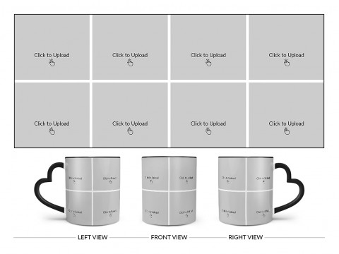 8 Pic Upload Design For Any Occasions & Event Design On Love Handle Dual Tone Black Mug