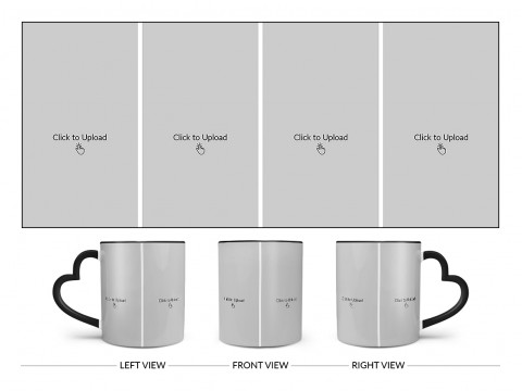 4 Vertical Pic Upload Design For Any Occasions & Event Design On Love Handle Dual Tone Black Mug