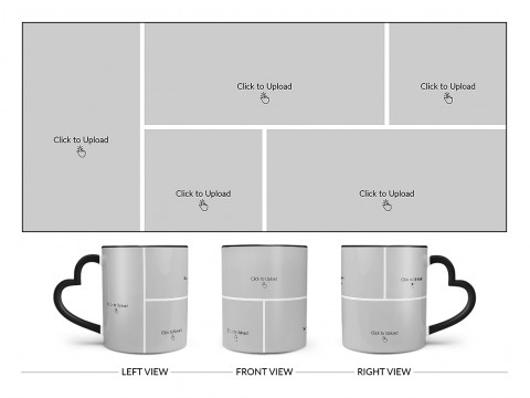 5 Pic Upload Design For Any Occasions & Event Design On Love Handle Dual Tone Black Mug