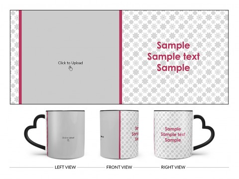 Flower Patten Background Design On Love Handle Dual Tone Black Mug