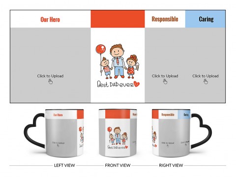 Best Dad Ever Design On Love Handle Dual Tone Black Mug