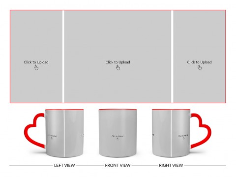 3 Vertical Pic Upload Design For Any Occasions & Event Design On Love Handle Dual Tone Red Mug