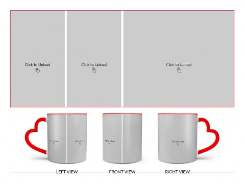 3 Pic Upload Design For Any Occasions & Event Design On Love Handle Dual Tone Red Mug
