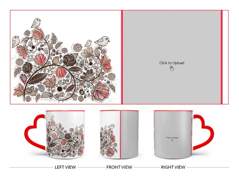 Artisic Design On Love Handle Dual Tone Red Mug