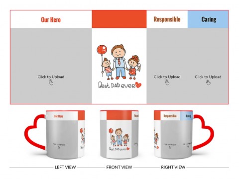 Best Dad Ever Design On Love Handle Dual Tone Red Mug