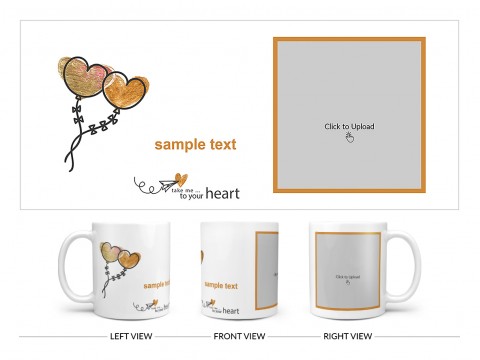 Take Me To Your Heart Quote Design On Plain white Mug