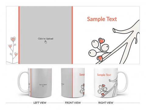Lover Symbols Tree Branch Design On Plain white Mug