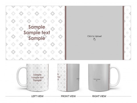 Tilted Square Pattern Background Design On Plain white Mug