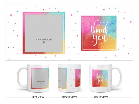 Thank You Design On Plain white Mug