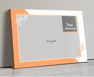 Photo Canvas Frames 20x14 - Wedding Anniversary With Floral Frame Design